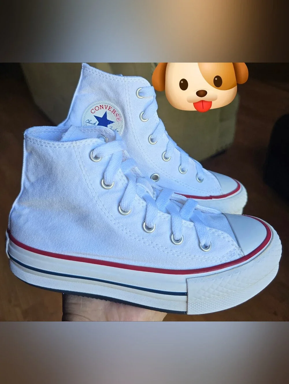 Sz 13 Toddler Kids CONVERSE CTAS HI EVA LIFT PLATFORM 'White' Casual Shoes